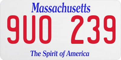 MA license plate 9UO239