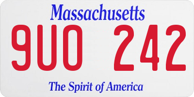 MA license plate 9UO242