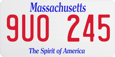 MA license plate 9UO245