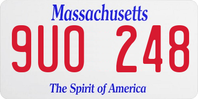 MA license plate 9UO248