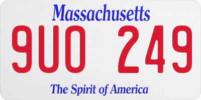 MA license plate 9UO249