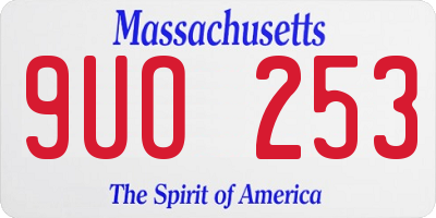 MA license plate 9UO253