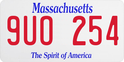MA license plate 9UO254