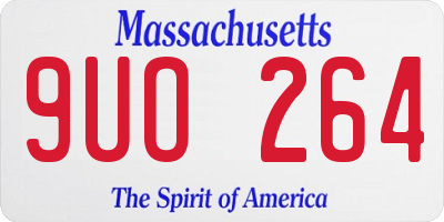 MA license plate 9UO264
