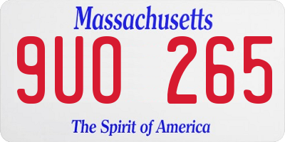 MA license plate 9UO265