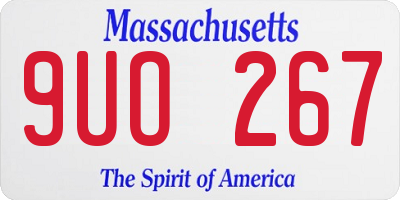MA license plate 9UO267