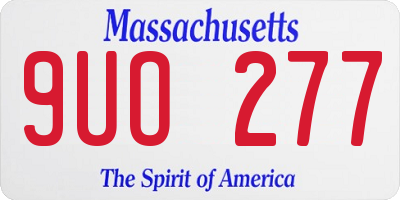 MA license plate 9UO277