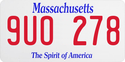 MA license plate 9UO278
