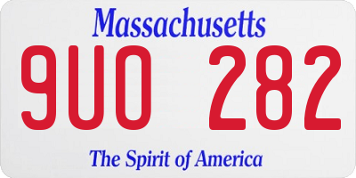 MA license plate 9UO282