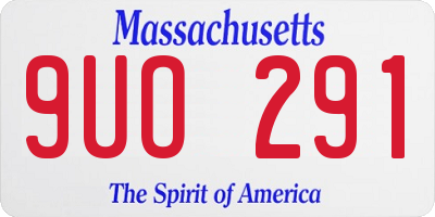 MA license plate 9UO291