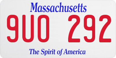 MA license plate 9UO292