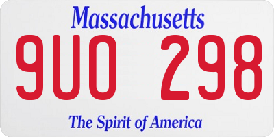 MA license plate 9UO298