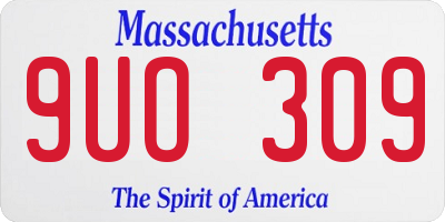 MA license plate 9UO309