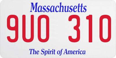 MA license plate 9UO310