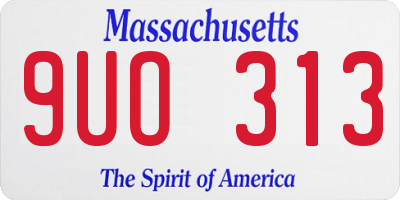 MA license plate 9UO313