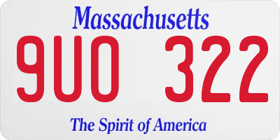 MA license plate 9UO322