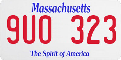 MA license plate 9UO323