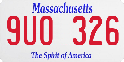 MA license plate 9UO326