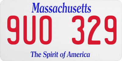 MA license plate 9UO329