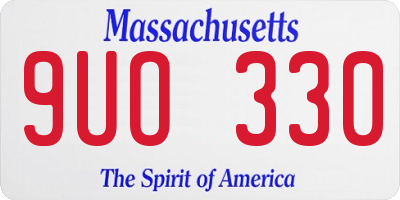 MA license plate 9UO330