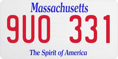 MA license plate 9UO331