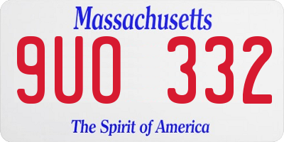 MA license plate 9UO332