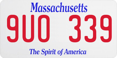 MA license plate 9UO339