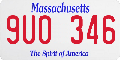MA license plate 9UO346