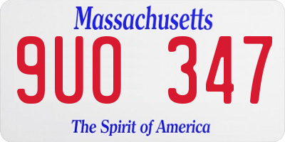 MA license plate 9UO347