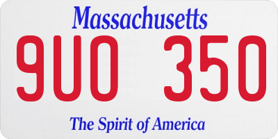 MA license plate 9UO350