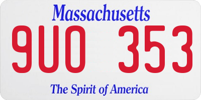 MA license plate 9UO353