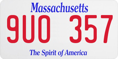 MA license plate 9UO357