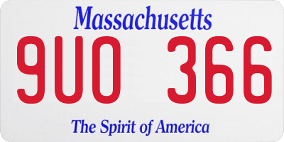 MA license plate 9UO366