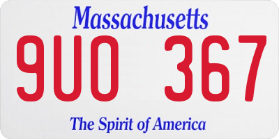 MA license plate 9UO367