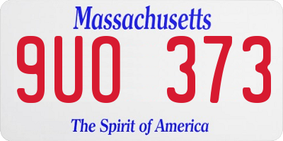 MA license plate 9UO373