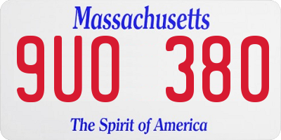 MA license plate 9UO380