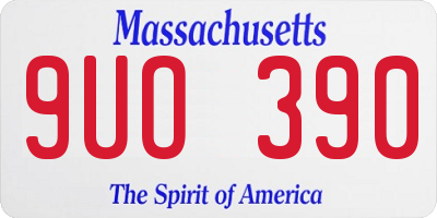 MA license plate 9UO390