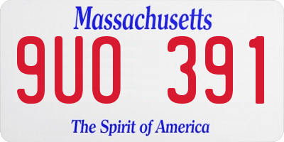 MA license plate 9UO391
