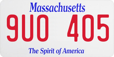 MA license plate 9UO405