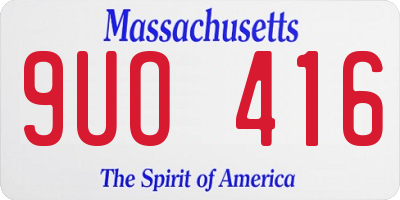 MA license plate 9UO416