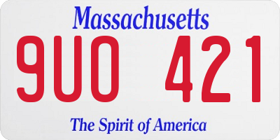 MA license plate 9UO421