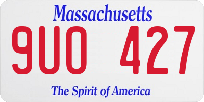 MA license plate 9UO427
