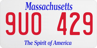 MA license plate 9UO429