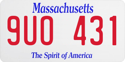 MA license plate 9UO431