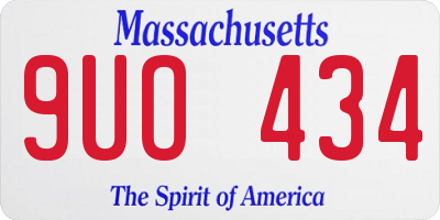 MA license plate 9UO434
