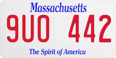 MA license plate 9UO442