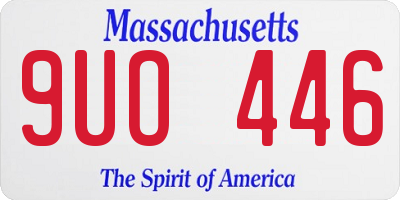 MA license plate 9UO446