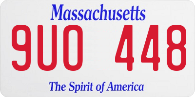 MA license plate 9UO448