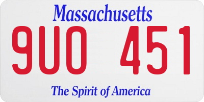 MA license plate 9UO451