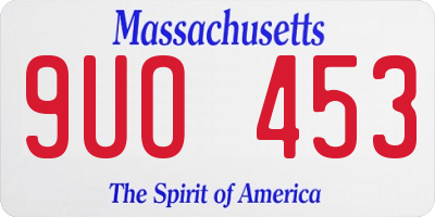 MA license plate 9UO453